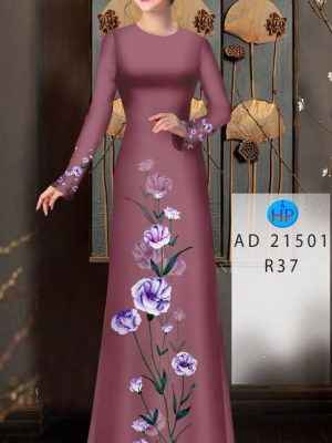 Vải Áo Dài Hoa In 3D AD 21501 35